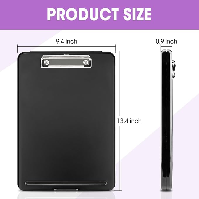 8 Pack Clipboard with Storage, High Capacity Storage Clipboard 8.5 x 11 with Pen Holder, Letter / A4 Size, Inner Plastic Folder Attached for Teacher Office Home, Size 13.4 x 9.4 x 0.9 in