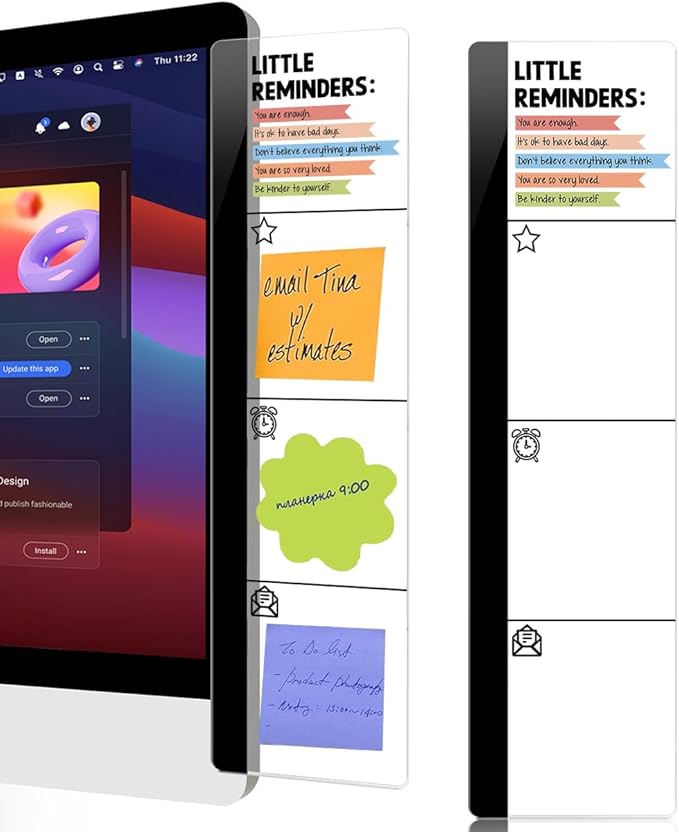 Computer Monitor Memo Board Daily Inspirational Quotes Logo Decor Monitor Message Board Sticky Notes Office Desk Accessories for Send Family Members Office Friends and Colleagues Gifts