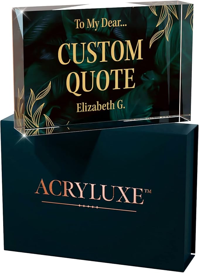 Custom Acrylic Sign Personalized, Custom Desk Name Plate, 18 Styles, (4"x6"), With Gift Box, USA Made by Acryluxe. (Luxurious)