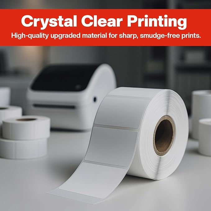 Direct Thermal Labels Roll 2-1/4" x 1-1/4",10 Rolls(10,000 Labels),Compatible with Zebra, Rollo,Eltron &TSC Label Printer,Strong Adhesive Perforated shipping labels for Packages, Barcodes & Office Use