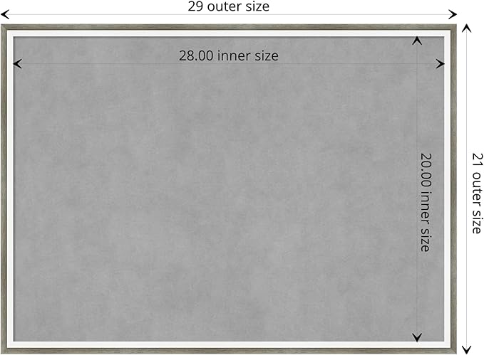 Amanti Art Silver Framed Magnetic Board 21x29 Medium Vision Board for use with Magnets, 100% Metal Sheet to Display Items as Office Decor or for Home Organization in mudroom, Kitchen or Kids Room