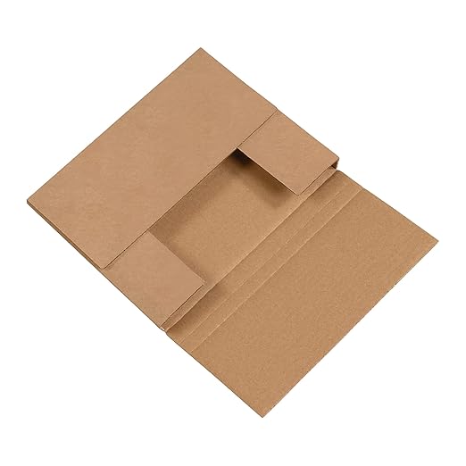 Tape Logic TLM1081K Easy-Fold Mailers, 10 1/4 x 8 1/4 x 1 1/4, Kraft (Pack of 50)