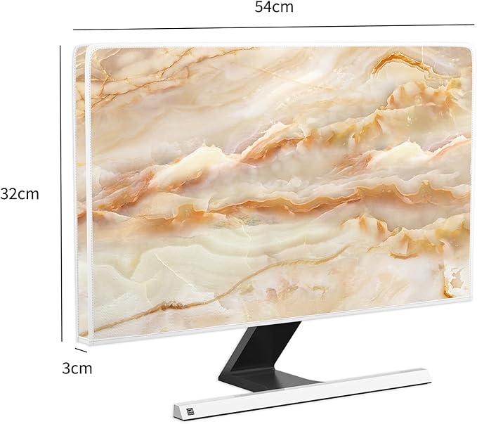 Baocicco Abstract Computer Monitor Cover with Marble Design Aesthetic Laptop Computer Cover for Xmas Home Office Decoration Anti-Static Dustproof Protective Covers for LCD/LED/HD 22, 23, 24, 25 Inch