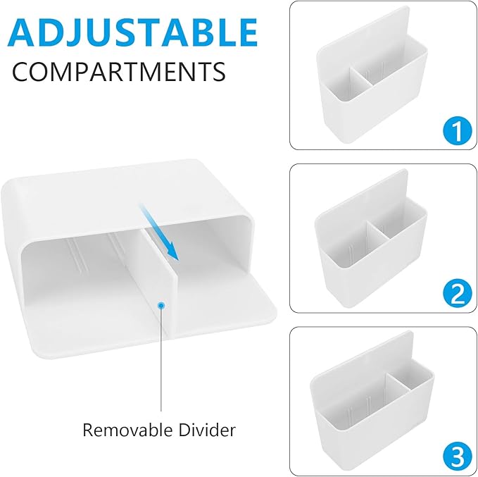 LGCLGY White Magnetic Pencil Cup, White Locker Organizer, Pencil Storage Cup with Strong Magnet, Marker/Pen Basket for Whiteboard, Refrigerator, Locker Accessories, School and Office Supplies