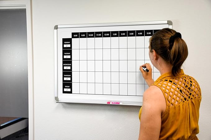 Work Week Dry-Erase Scheduling Whiteboard 60" x 40"