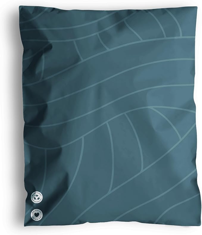 Poly Mailers 14.5 x 19 Inch- 100 pack Biodegradable Shipping Bags for Clothes and Large Items - Impack Self-Seal Waterproof Thick Mailing Envelope for Accessories & Clothing - Space Blue Leaf