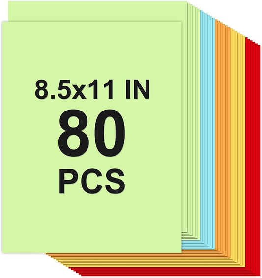 Cardstock Paper, 5 Colors Colored Cardstock 8.5x11, 80 Sheets Card Stock, 200GSM Thick Printer Paper 8.5x11, Colored Blank Card Stock Paper for Greeting Cards, DIY Cards, Wedding Invitation, Postcards