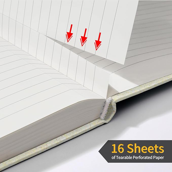 Annecy Lined Journal Notebook, Hardcover Leather Journal for Women & Men, 160 Numbered Pages, Medium 5.5" x 8.25", 100 GSM Thick Paper, Beige