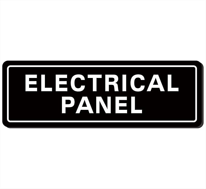 Electrical Panel Sign – Standard Electrical Cabinet Sign, Premium Durable Acrylic Material, Super Strong Self-Adhesive, Quick Installation, Suitable For Your Home And Business (9×3 Inches, Black)