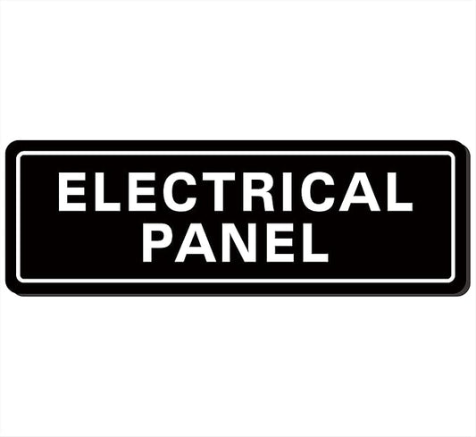 Electrical Panel Sign – Standard Electrical Cabinet Sign, Premium Durable Acrylic Material, Super Strong Self-Adhesive, Quick Installation, Suitable For Your Home And Business (9×3 Inches, Black)