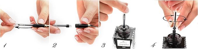 Dryden Designs Fountain Pen - Medium and Fine Nibs | Includes 24 Ink Cartridges and Ink Refill Converter | Consistent Writing, Smooth Look, Left and Right Handed - Decadent Purple.