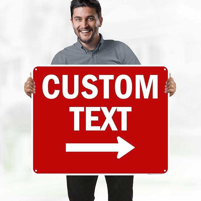Custom Arrow,Custom Directional Sign, Right Arrow, 24x30 Inches, 55 mil thick HDPE (high density polyethylene) Made in USA by My Sign Center