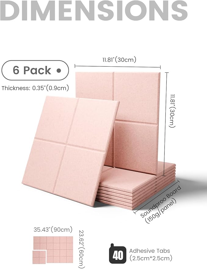 Fluxynara Large Felt Bulletin Board 36" x 24"Cork Board Alternative-6 Pack with 40 Safe Removable Adhesive Tabs, Cork Boards for Walls Cork Board for Home Office Classroom Pin Board-Coral