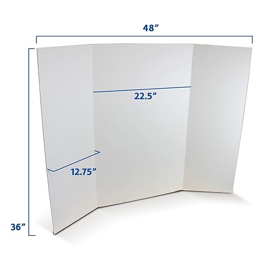 Flipside Products 36” x 48” Project Boards for Presentations, Science Fair, School Projects, Event Displays and Trifold Picture Board, Proudly Made in USA - Clay White - 24 Pack