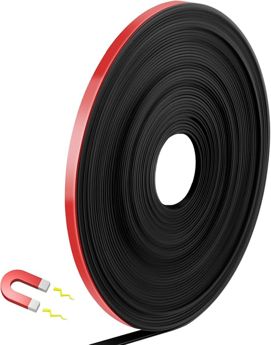 AmazingSpark Magnetic Tape Roll Thin Strips, 1/4 Inch x 33 Feet Magnetic Board Dividers Whiteboard Graphic Decorative Tape Marking Line for Classroom Office Art Accessories(Red)