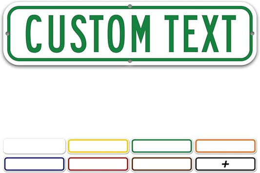 Custom Street Sign, Address Sign, 8 Colors, Reflective Option, Mounting Options, 6x24 Inch, Thick Rust-Free AlumaBond, Made in USA By My Sign Center (Contour)