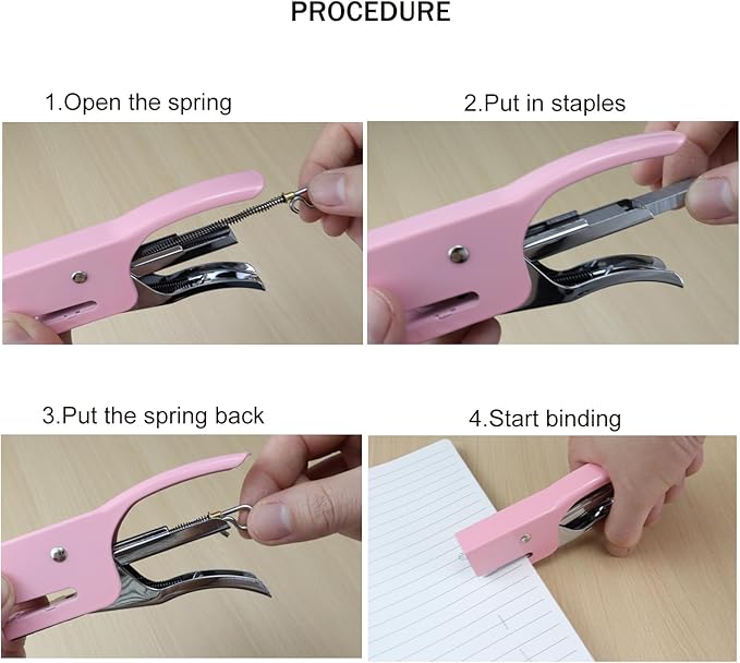 Aacehlh Small Hand-held Stapler Set, 15 Sheet Capacity, Includes 750Pcs Staples and A Staple Remover, Mini Desktop Stapler for Office, School, Home or Travel Use. (Purple)