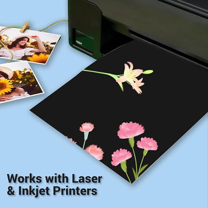Cardstock Paper, Black Cardstock 8.5x11, 120 Sheets Card Stock, 200GSM Thick Printer Paper 8.5x11, Black Blank Card Stock Paper for Greeting Cards, DIY Cards, Wedding Invitation, Postcards