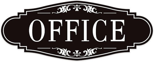 The Office Door Sign for Home and Business，Self-Adhesive Waterproof and Fade-Resistant Modern Office Sign Sticker for House，Business，Door, Window Black