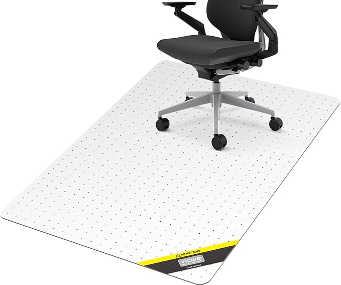 Vicwe Office Chair Mat for Carpet, 46''x 60'' Heavy Duty Chair Mat for Carpeted Floors, Easy Rolling Hard Mat for Office Chair on Carpets, Anti-Slip Carpet Protector Mat Clear,Ship Flat