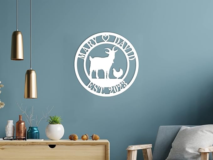 Personalized Chicken And Goat Farm Signs, Goat Farm Sign, Custom Hen House plaque,Personalized Chicken Metal decoration, Custom Metal Sign