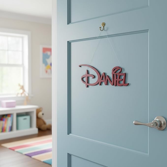 Personalized Wooden Name Sign Custom Wood Nursery Kids Room Wall Decor Plaque