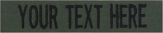Custom Uniform Name Tapes Solid Colors. Olive Drab Fabric, 3.5 Inch Hook Fastener (Uniform Ready Fastener)