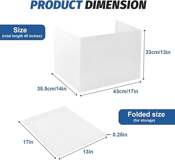 ZYINOZOC 2 Pack Desk Dividers for Students,3-Fold Privacy Screens,Testing Dividers for Classroom Waterproof,Plastic Easy Clean Privacy Shields for Student Includes Extra Labels