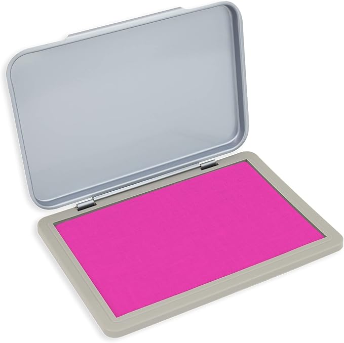 Metal Case Stamp Pad Medium Size, Pink Color - Size: Size: 3" x 4" - Choose from 15 Ink Colors