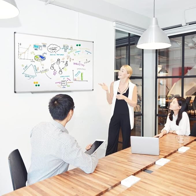 XIWODE 24x36 Inch Magnetic Dry Erase Whiteboard，Silver Aluminum Frame Wall-Mounted for Home School Office Conference Room