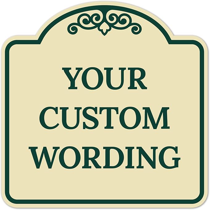 Custom Decorative Sign, Personalized Metal Sign for Business, Driveway, Home, Airbnb, Office Door Plaque, Ivory Sign, 18x18 Inches, ACM, Fade Resistant, Made in USA by Sigo Signs