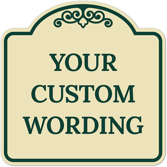 Custom Decorative Sign, Personalized Metal Sign for Business, Driveway, Home, Airbnb, Office Door Plaque, Ivory Sign, 12x12 Inches, ACM, Fade Resistant, Made in USA by Sigo Signs