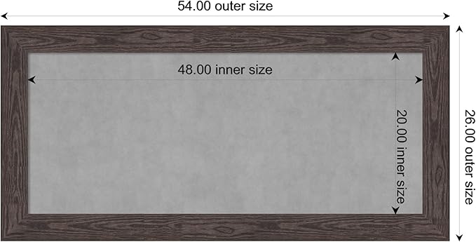 Amanti Art Black Framed Magnetic Board 26x54 Oversize Vision Board for use with Magnets, 100% Metal Sheet to Display Items as Office Decor or for Home Organization in mudroom, Kitchen or Kids Room