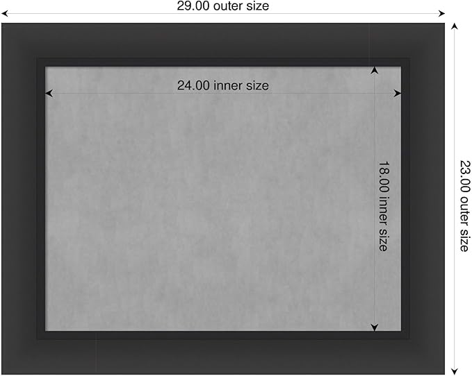 Amanti Art Black Framed Magnetic Board 23x29 Medium Vision Board for use with Magnets, 100% Metal Sheet to Display Items as Office Decor or for Home Organization in mudroom, Kitchen or Kids Room