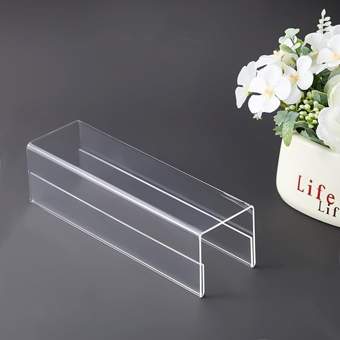 Cinnvoice 20 Pcs 2.25 Inch Cubicle Name Plate Holders Bulk Clear Double Sided Name Sign Tags for Home Library Doors Office Classroom 8.5 x 2.5 x 2.4 Inch