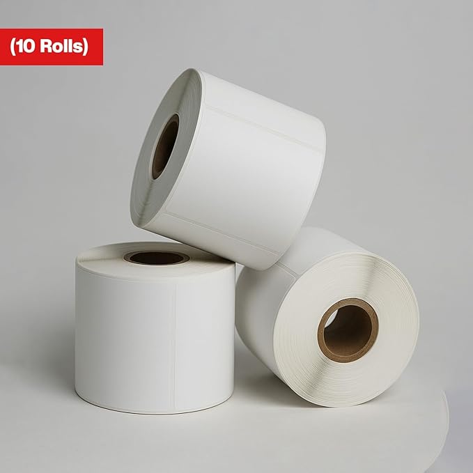 4" x 2" Direct Thermal Labels Roll, 10 Rolls (7,500 Labels),Compatible with Zebra,Rollo, MUNBYN,POLONO & IDPRT Label Printer, Strong Adhesive Perforated Label Rolls for Packages,Barcodes & Office Use