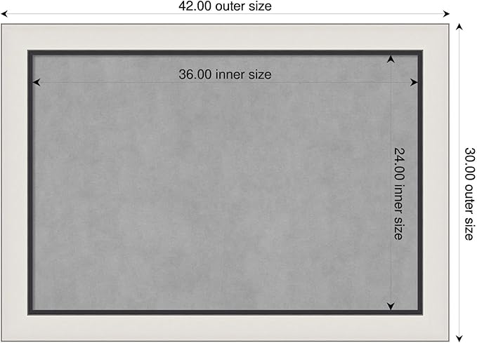 Amanti Art Silver Framed Magnetic Board 30x42 Large Vision Board for use with Magnets, 100% Metal Sheet to Display Items as Office Decor or for Home Organization in mudroom, Kitchen or Kids Room