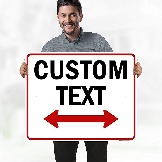 Custom Arrow,Custom Directional Sign, Two Way Arrow,24x30 Inches, Rust Free .063 Aluminum, Fade Resistant, Made in USA by My Sign Center