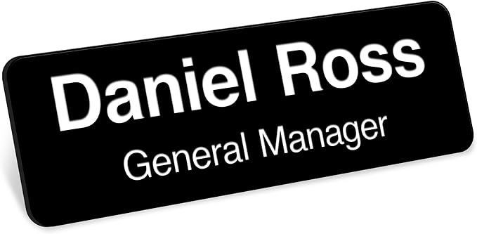 Custom Engraved Name Tags, Magnetic Black and White Name Tags, Personalized Name Tags, 1.5x3 Inches, Durable Engravable Impact Material, Made in The USA by My Sign Center