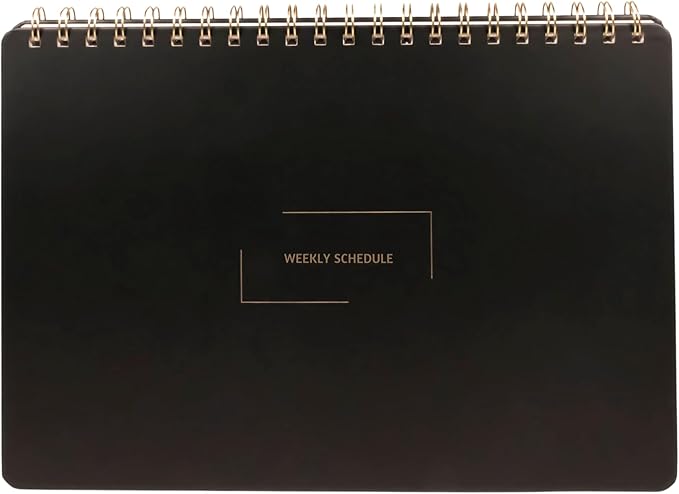 Merely Home Undated Weekly Schedule | Business Planner | 8.25” x 11.75” ADHD Organizer | Premium Multi-Layout Schedule | Black | Landscape Layout
