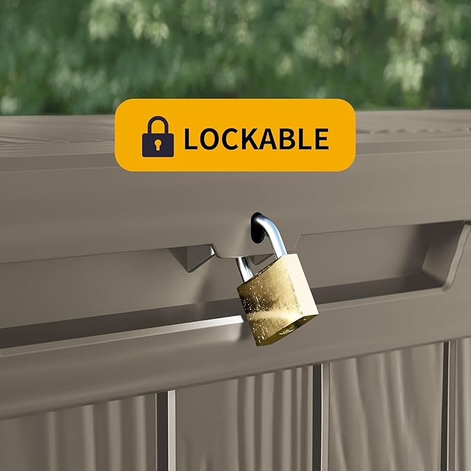 Yardgrace 80 Gallon Waterproof Deck Storage - Compact Patio Storage Box & Pool Deck Box, All-Weather Resin Chest with Lock for Cushions & Tools, UV-Resistant, Slate Grey