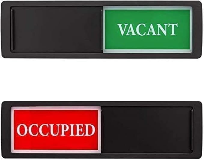 Vacant Occupied Sign, Vacant Occupied Door Sign for Home Bathroom Office Restroom Conference, Privacy Door Indicator Tells Whether Room In Use or Available, 7'' x 2'' - Silver