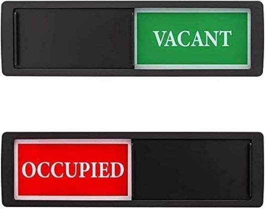 Vacant Occupied Sign, Vacant Occupied Door Sign for Home Bathroom Office Restroom Conference, Privacy Door Indicator Tells Whether Room In Use or Available, 7'' x 2'' - Silver