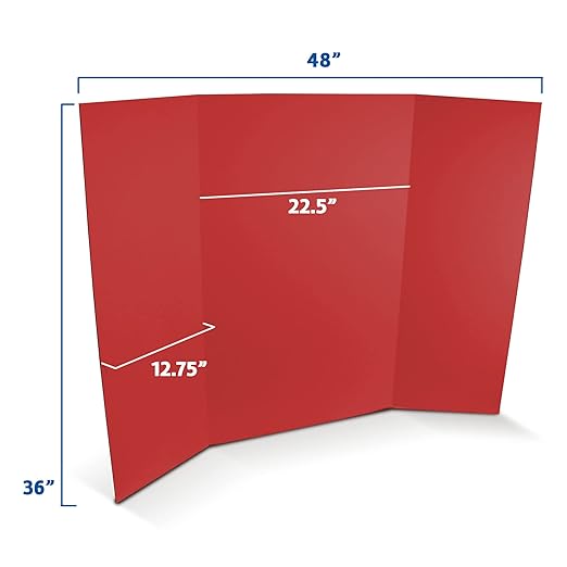 Flipside Products 36” x 48” Project Boards for Presentations, Science Fair, School Projects, Event Displays and Trifold Picture Board, Proudly Made in USA - Assorted Colors - 10 Pack
