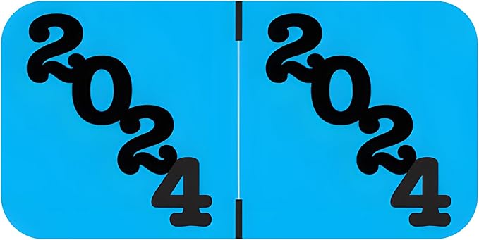 2024 Year Stickers, Doctor Stuff 2024 Chart Stickers, Blue/Black Color Coded, POS Style, USA Made Year Labels for End Tab File Folders, 500/Roll, 1 Roll, 3/4" x 1-1/2"