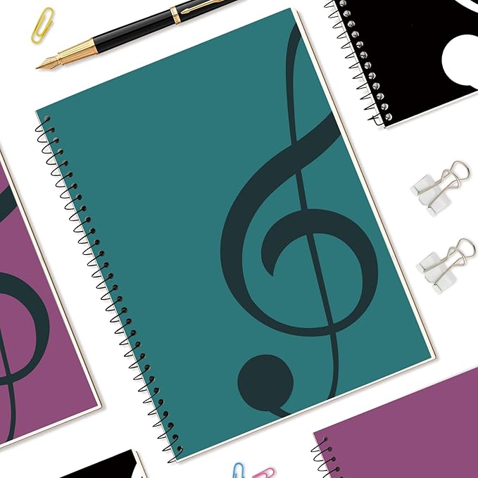 MOREYES Music Notebook Composition Manuscript Staff Notebook with 100 Pages 10.24x7.5 inch/26x19cm, Green
