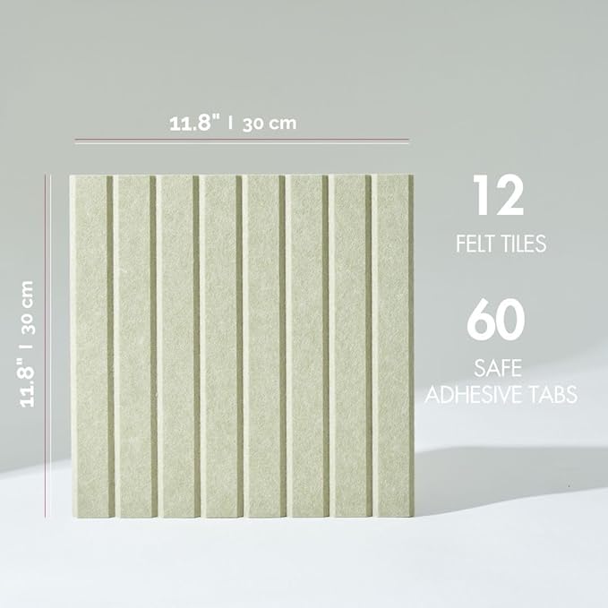 VIVELDA Large Bulletin Board 48"x36" - Office Wall Organizer to Replace Your Old Cork Boards for Walls for Office Decor - 12-Pack Felt Wall Panels for Use in Home Office Decor, Classroom Decor (Sage)