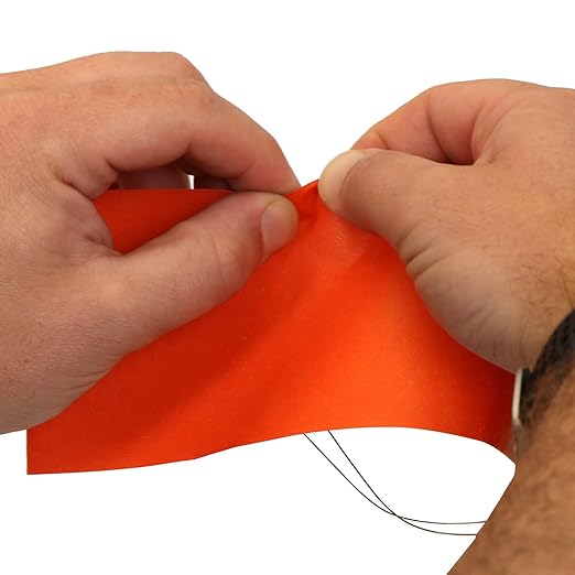 SmartSign Blank Tyvek Shipping Tags with Wire, Size #8 | 6 1/4" x 3 1/8", Pack of 100, Orange, Made in USA