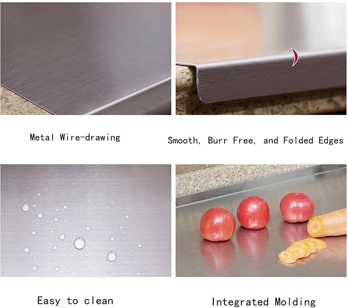 BILLAMB Stainless Steel Cutting Boards for The Kitchen, Suitable for Meat, Fruits, Vegetables, Bread, and Baking Large-sized Cutting Boards (70 x 40cm/27.5 x 15.7 in)