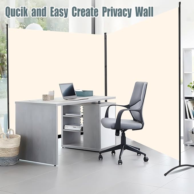 Room Divider 2 Panel Large Privacy Screens, 142''x72''H Upgraded Room Divider Wall for Room Partitions, Tall 6FT Partition Room Dividers Screen Panel for Bedroom Office School, Portable Partition Wall